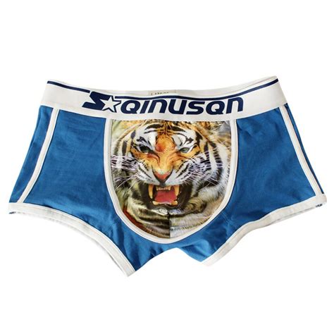 Sagace Mens Sexy 3d Print Print Tiger Underwear Panties Candy Color