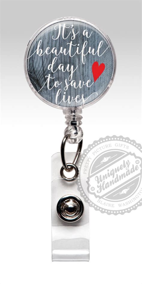 Badge Reel Insirational Quote Retractable Badge Holder Save Etsy