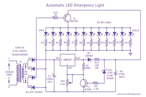 Here is the circuit diagram of two flashing led's for different applications (such. Automatic LED Emergency Light Circuit
