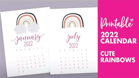Cute Printable Calendar 2022 Printable World Holiday
