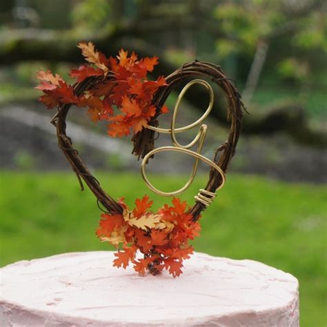 Fall Wedding Cake Topper Wire Tree Sculpture In Autumn Colors Etsy