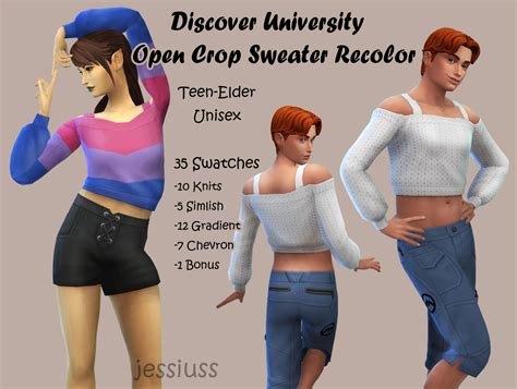 Mod The Sims More Colors For Du Open Crop Sweater