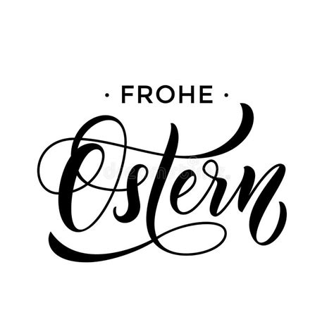 Happy Easter German Frohe Oster Paschal Text Greeting Card Stock Vector Illustration Of Hand