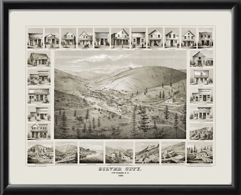Silver City Id 1866 Vintage City Maps