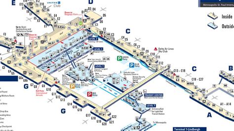 Msp Airport Map Delta Tourist Map Of English