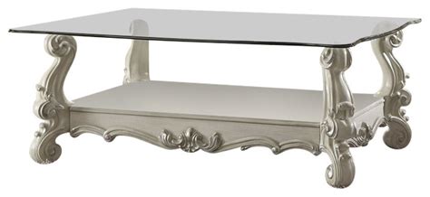 Acme Versailles Glass Top Coffee Table Bone White Victorian Coffee Tables By Kolibri