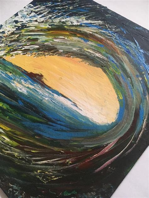 Original Abstract Wave Colourful Acrylic Painting Hand Etsy