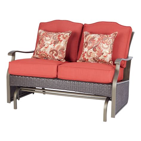 Better Homes And Gardens Providence Cushions Steel Outdoor Loveseat Red
