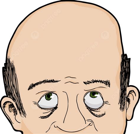 Bald Man Looks Up Guy Balding Wondering Wrinkles Png Transparent