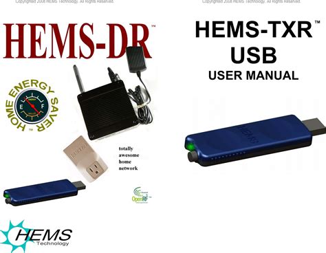 HEMS Technology TXR USB USB Dongle Energy Management Transceiver User