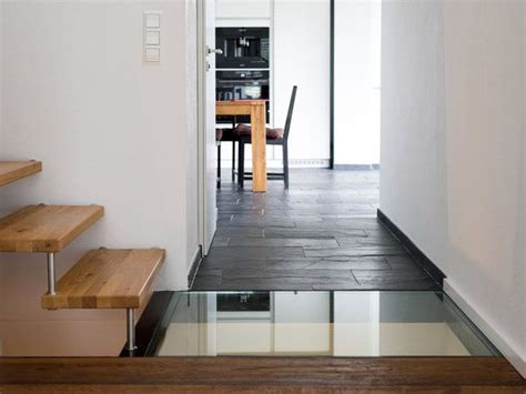 Aus schiefer, granit, marmor, quarzit usw. Flur mit Glasboden und Schieferfliesen Black Rustic ...