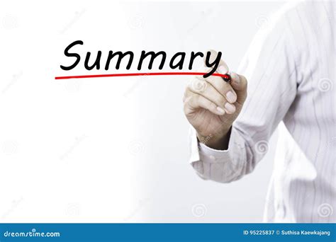 Businessman Hand Writing Summary With Marker Business Concept Stock