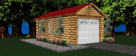 Single Double Triple Car Log Cabin Garage Kits House Plans 131142