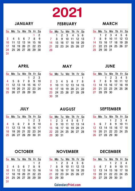 Printable calendar 2021 quarterly free printable 2021 quarterly calendar with holidays, printable calendar 2021 quarterly, use a calendar to help make points much easier if you're having a difficult time installing all your activities to the day. 2021 Calendar PDF - Printable, Blue, SS - CalendarzPrint ...