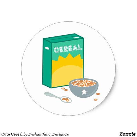 Cute Cereal Classic Round Sticker Cereal Themed Party Cereal Party