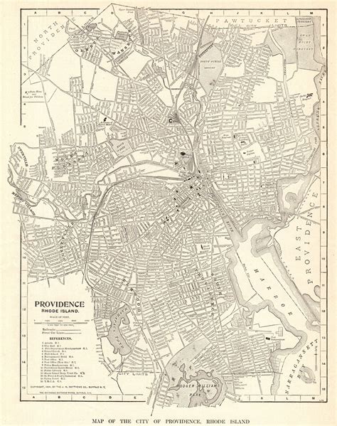 1925 Antique Providence Rhode Island Street Map Of Providence Etsy