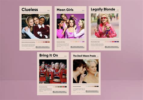 Chick Flick Movies Poster Pack Set Of 5 Posters Digital Etsy