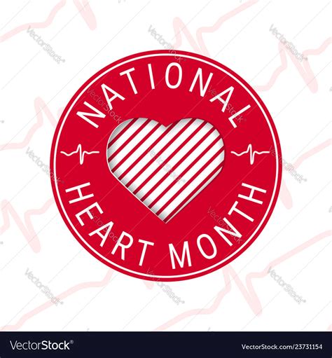 National Heart Month Concept In Flat Style Vector Image