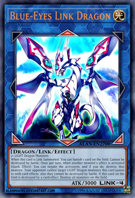 Blue Eyes Link Dragon By Alanmac95 Yugioh Dragon Cards Custom Yugioh