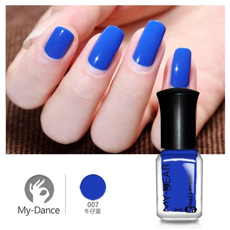 Mydance Bright Blue Color 6ml Glossy Nail Polish Beauty Nail Tips With
