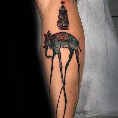 50 Salvador Dali Elephant Tattoo Designs For Men Painting Ink Ideas