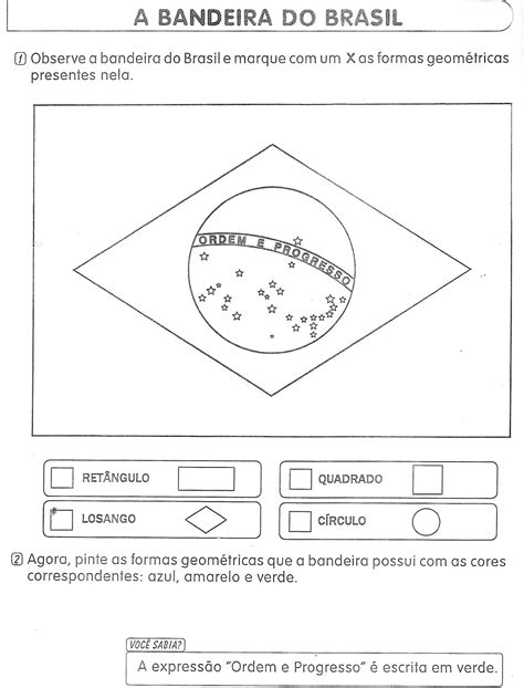 Minhas Atividades Pedagógicas Atividades com a Bandeira do Brasil