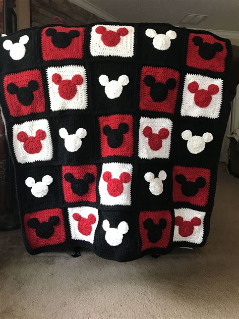 Mickey Mouse Inspired Crochet Blanket Shop