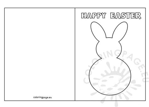 In this printable bunny template download you'll receive: Easter Bunny Card Template - Coloring Page