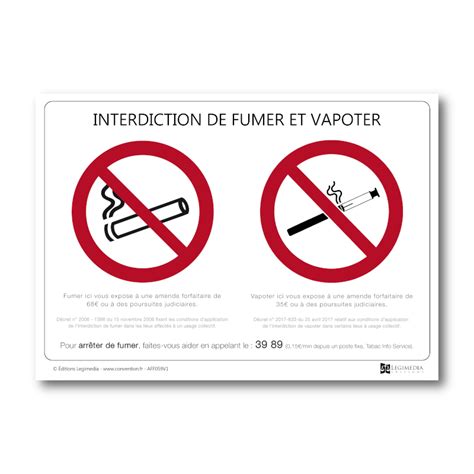 Affichage Interdiction De Fumer Et De Vapoter