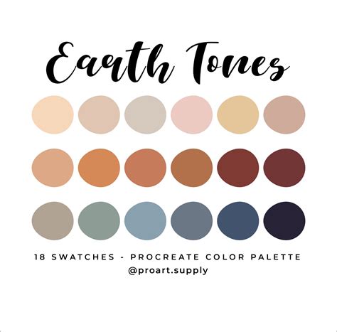 Earth Tones Procreate Color Palette Hex Codes Tan Orange Etsy Canada