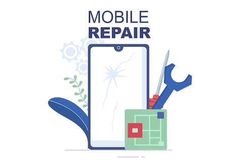Réparation Mobile D Une Illustration De Dessin Animé De Service électronique De Téléphone Ou De