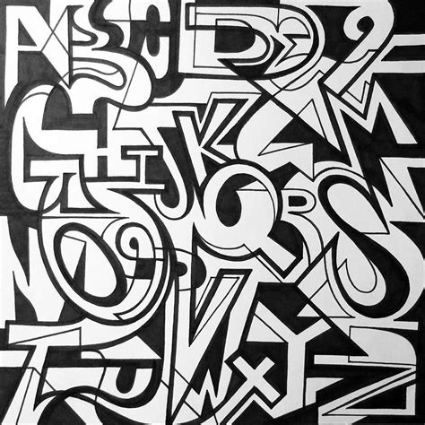 Vector Font In Old School Graffiti Style Capital Letters Alphabet