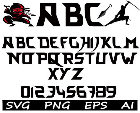 Ninja Font Svg Karate Font Svg Yfonts Svg For Cricut Ninja Cut Etsy
