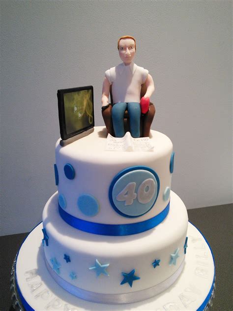 But better prepare a 'real' pizza too, just in case! 40th birthday cake man watching tv | 40th birthday cakes ...