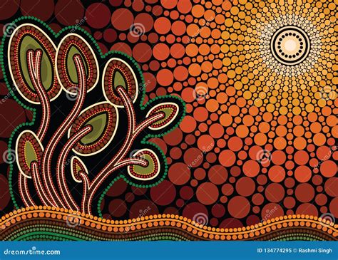 Aboriginal Art Vector Painting Tree Clipart And Illustrations