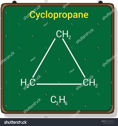 Chemical Structure Cyclopropane C3h6 Stock Vector Royalty Free