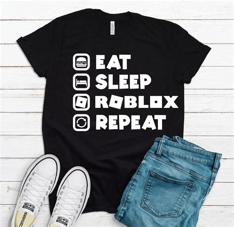 Eat Sleep Roblox Repeat Tshirt T Shirt For Kids Roblox Etsy