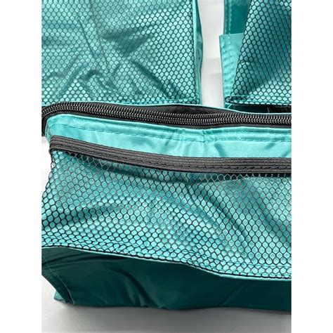 Green Cooler Bags Set Of Three Black Trim And Strap Zipper Top Mesh