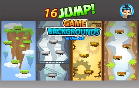 Jump Vertical Game Backgrounds Pack Custom Designed Illustrations