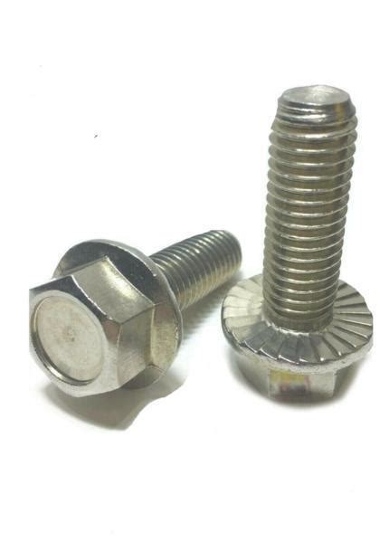 516 18 X 34 Stainless Steel Hex Cap Serrated Flange Bolt Ft Unc