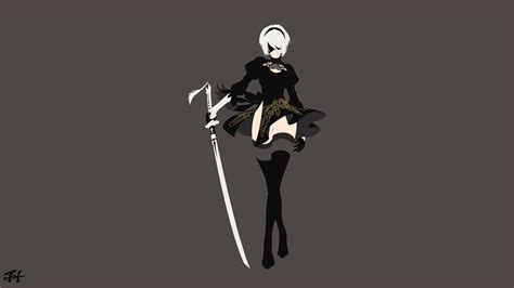 Wallpaper Nier Automata 2b Nier Automata Minimalism Nier Vector