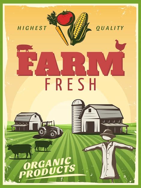 Free Vector Ranch Farm Poster