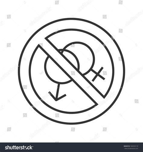 prohibition circle male female signs linear stock illustration 760559119