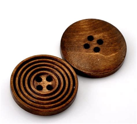 Brown Wooden Buttons Decorative Wood Buttons Buttons For Etsy