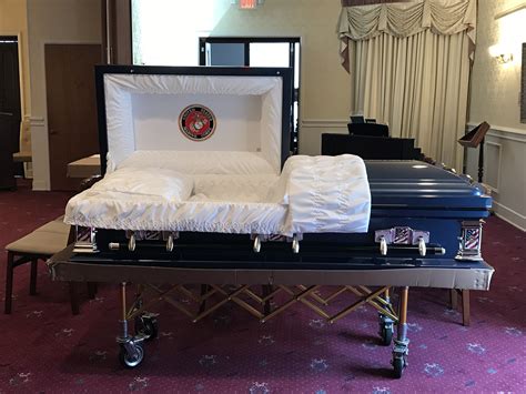Dark Blue Steel Navy Coffin Casket Made In The Usa Titan Veteran