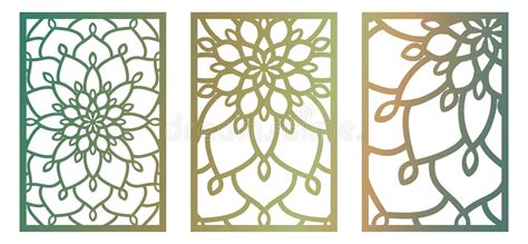 Set Of Vector Laser Cut Panels Abstract Pattern Template For De Stock