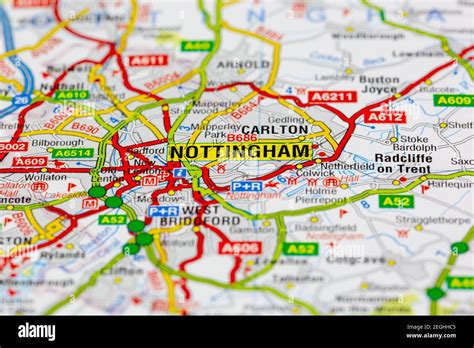 Nottingham On A Map Hi Res Stock Photography And Images Alamy