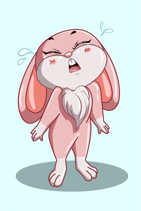 A Little Crying Baby Pink Rabbit Illustration 2162280 Vector Art At