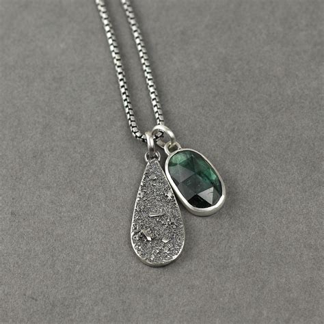 Sterling Silver And Teal Blue Tourmaline Necklace Duo