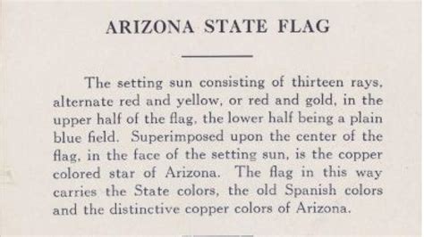 Arizona State Flag Description 1926 Special Collections